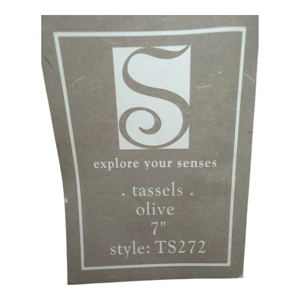 Olive Green Tassel Set of 16 Tassels Tie Backs Drapes Curtains Fringed 7